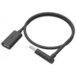 HTC prodlužovací kabel USB 2.0/ zástrčka A - zásuvka A/ černý / 45cm /zahnutý konektor pro pohodlné připojení