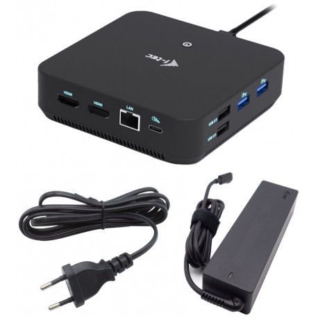 i-tec dokovací stanice USB-C DP Dual HDMI Docking Station, Power Delivery 100W + univerzální nabíječka 100W