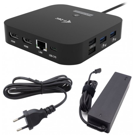 i-tec dokovací stanice USB-C Dual HDMI Docking Station with Power Delivery 100W + univerzální nabíječka 100W