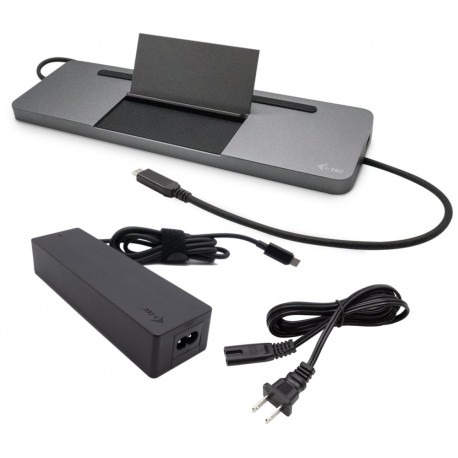 i-tec dokovací stanice USB-C Metal Ergonomic 4K 3x Display, Power Delivery 85W + univerzální nabíječka 100W (bundle)