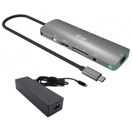 i-tec dokovací stanice USB-C Metal Nano 4K HDMI LAN, Power Delivery 100 W + nabíječka 100W