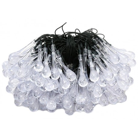 IMMAX LED solární dekorační řetěz DROP, 200xLED, IP65, teplá bílá, 20m