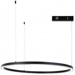 IMMAX NEO FINO NEW SMART závěsné svítidlo 1 kruh, 80cm, 60W, černé, Zigbee 3.0, TUYA