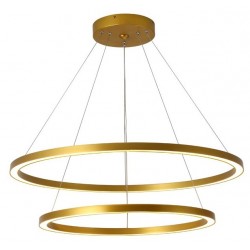 IMMAX NEO FINO SMART závěsné svítidlo 2 kruhy, 60+80cm, 93W zlaté, Zigbee 3.0, TUYA