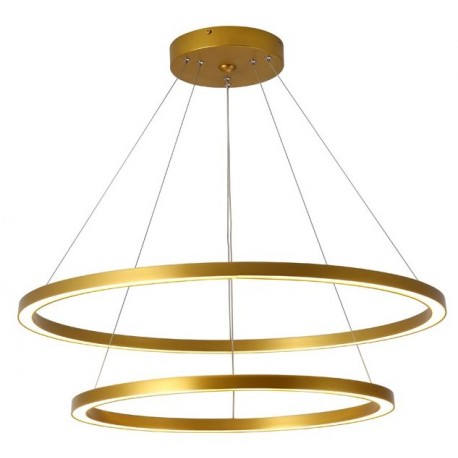 IMMAX NEO FINO SMART závěsné svítidlo 2 kruhy, 60+80cm, 93W zlaté, Zigbee 3.0, TUYA