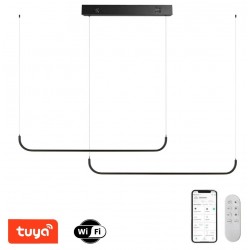 IMMAX NEO LITE PATTINI SMART závěsné svítidlo dvojité černé 56W s podporou BEACON, Wi-Fi, TUYA