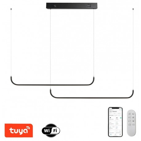 IMMAX NEO LITE PATTINI SMART závěsné svítidlo dvojité černé 56W s podporou BEACON, Wi-Fi, TUYA