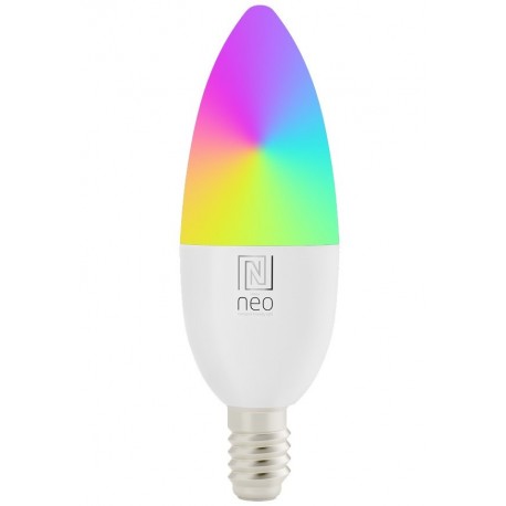 IMMAX NEO SMART žárovka LED E14, C37, 4,8W RGB+CCT, stmívatelná, Zigbee, TUYA