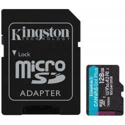 KINGSTON Canvas Go Plus Gen4 128GB microSDXC / C10 / UHS-I U3 V30 / up to  200MB/s / vč. adaptéru