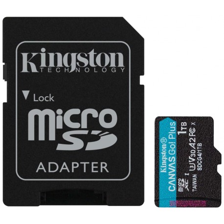 KINGSTON Canvas Go Plus Gen4 1TB microSDXC / C10 / UHS-I U3 V30 / up to  200MB/s / vč. adaptéru