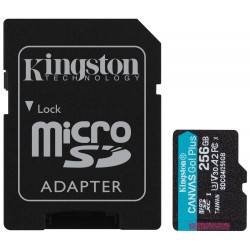 KINGSTON Canvas Go Plus Gen4 256GB microSDXC / C10 / UHS-I U3 V30 / up to  200MB/s / vč. adaptéru
