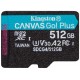 KINGSTON Canvas Go Plus Gen4 512GB microSDXC / C10 / UHS-I U3 V30 / up to  200MB/s / bez adaptéru