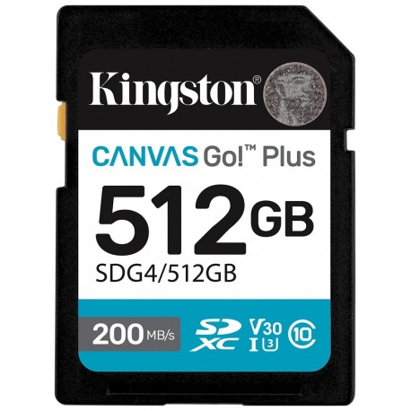 KINGSTON Canvas Go Plus Gen4 512GB SDXC / C10 / UHS-I U3 V30 / up to  200MB/s