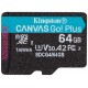 KINGSTON Canvas Go Plus Gen4 64GB microSDXC / C10 / UHS-I U3 V30 / up to  200MB/s / bez adaptéru