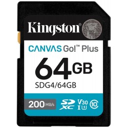KINGSTON Canvas Go Plus Gen4 64GB SDXC / C10 / UHS-I U3 V30 / up to  200MB/s