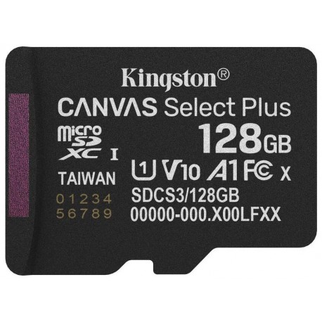 KINGSTON Canvas Select Plus Gen3 128GB microSDXC / A1 / up to  150MB/s  / bez adaptéru