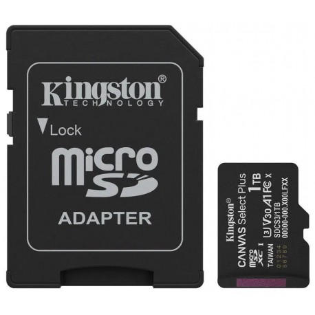KINGSTON Canvas Select Plus Gen3 1TB microSDXC / A1 / up to  150MB/s  / vč. adaptéru