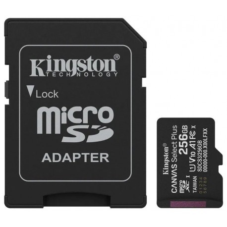 KINGSTON Canvas Select Plus Gen3 256GB microSDXC / A1 / up to  150MB/s  / vč. adaptéru