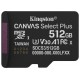 KINGSTON Canvas Select Plus Gen3 512GB microSDXC / A1 / up to  150MB/s  / bez adaptéru