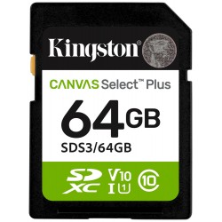 KINGSTON Canvas Select Plus Gen3 64GB SDXC / C10 / UHS-I U1 V10 / up to  100MB/s