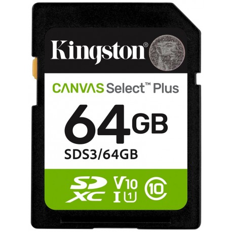 KINGSTON Canvas Select Plus Gen3 64GB SDXC / C10 / UHS-I U1 V10 / up to  100MB/s