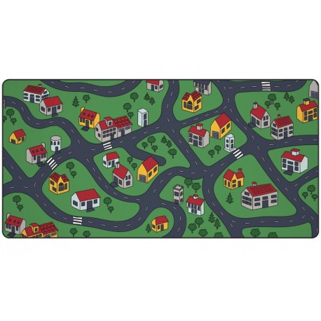 Krux podložka na stůl Space City MAX / 60x120 cm / voděodolná / design dětské město