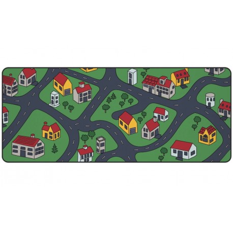 Krux podložka na stůl Space City XXL / 40x97 cm / voděodolná / design dětské město