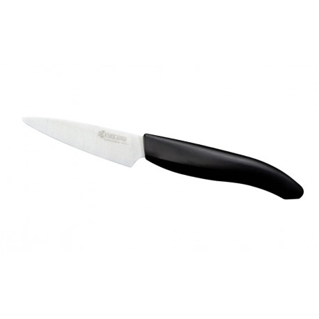 KYOCERA keramický nůž s bílou čepelí/ 7,5 cm dlouhá čepel/ černá plastová rukojeť