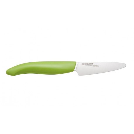 KYOCERA keramický nůž s bílou čepelí/ 7,5 cm dlouhá čepel/ zelená plastová rukojeť