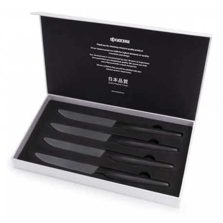 Kyocera Sada steakových nožů, 4 ks, černá rukojeť, černá čepel