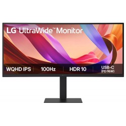 LG monitor 34U650A-B zakřivený IPS 34"/3440x1440/100Hz/300cdm/5ms/1000:1/DP/HDMI/USB-C PD 96W/LAN/repro/výš.nastavitelný
