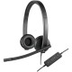 Logitech Headset H570e Stereo/ drátová sluchátka + mikrofon/ USB/ černá