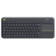 Logitech klávesnice K400 Plus/ Bezdrátová/ 2.4GHz/ Touchpad/ USB přijímač/ CZ/ Černá