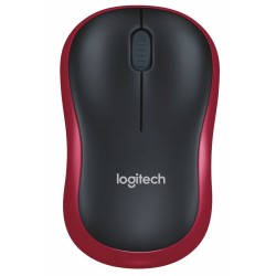 Logitech myš M185/ Bezdrátová/ Optická/ 1000dpi/ USB přijímač/ červená