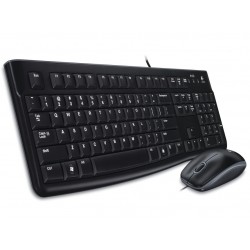 Logitech set MK120/ Drátová klávesnice + myš/ USB/ CZ/SK/ černý