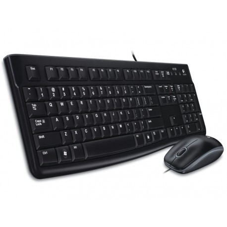 Logitech set MK120/ Drátová klávesnice + myš/ USB/ CZ/SK/ černý