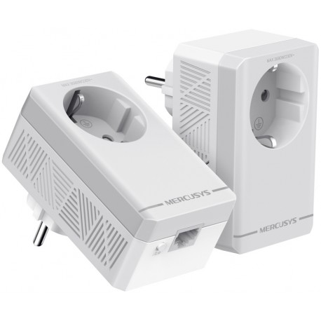 Mercusys MP300P KIT AV600 Powerline Starter KIT, 1x LAN, průchozí zásuvka, 2ks v balení