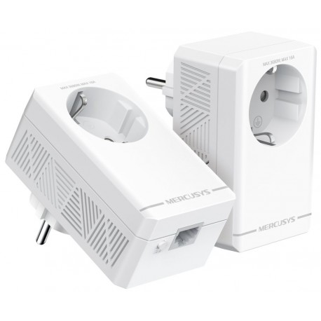 Mercusys MP500P KIT AV1000 Gigabit Powerline Starter KIT, 1x GLAN, průchozí zásuvka, 2ks v balení