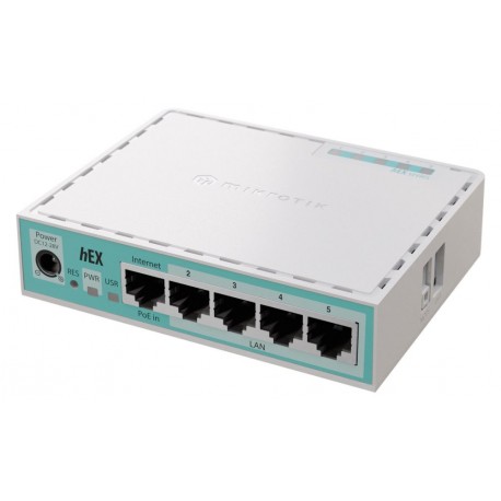 MikroTik E50UG hEX, 2x 950 MHz, 512 MB RAM, 5x GbE, L4