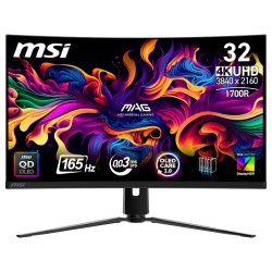 MSI Gaming MAG 21CUP QD-OLED/ 31,5" zakřivený/ 3840 x 2160/ UHD/ 0,03ms/ 165Hz/ 250cd/m2/ 1,5M:1/ HDMI/ DP/ VESA/ černý