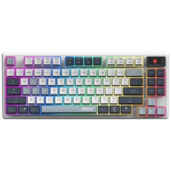 MSI herní klávesnice FORGE GK600 TKL Sky/ bezdrátová 2,4GHz+BT/ mechanická/ RGB/ USB-C/ display/ CZ+SK layout
