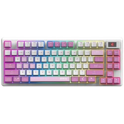 MSI herní klávesnice FORGE GK600 TKL Violet/ bezdrátová 2,4GHz+BT/ mechanická/ RGB/ USB-C/ display/ CZ+SK layout