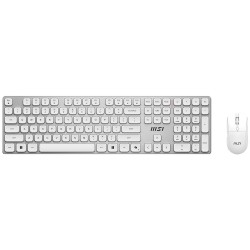 MSI set klávesnice s myší FORGE K210 Wireless Combo White/ bezdrátový/ bílostříbrný/ dobíjecí/ USB/ CZ+SK layout