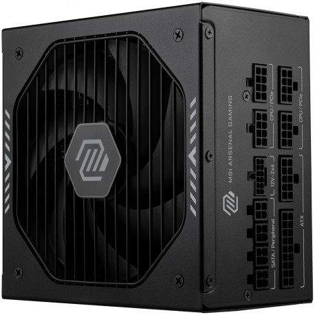 MSI zdroj MAG A850GLS PCIE5/ 850W/ ATX3.1/ akt. PFC/ 7 let celk. záruka/ 135mm fan/ modulární kabeláž/ 80PLUS Gold