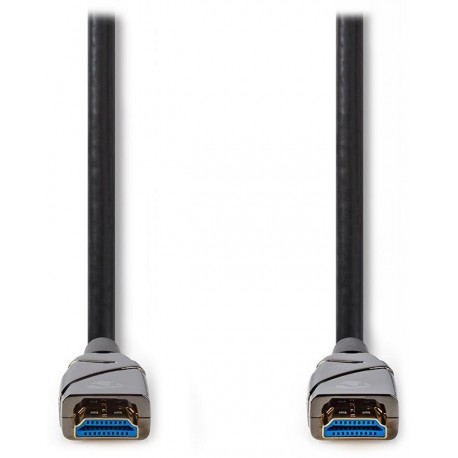 NEDIS aktivní optický High Speed HDMI 2.0 kabel s ethernetem/ 4K@60Hz/ zlacené konektory HDMI-HDMI/ černý/ BOX/ 30m