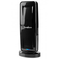 NEDIS aktivní pokojová DVB-T/T2 anténa/ FM / UHF / VHF/ rozsah příjmu 0-15 km/ LTE700/ zesílení 28 dB/ ABS/ černá