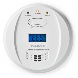 NEDIS detektor oxidu uhelnatého/ EN 50291/ hlasitost 85 dB/ 2x AA/ životnost až 5 let/ bílý