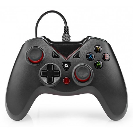 NEDIS gamepad/ USB-A/ napájení z USB/ pro PC/ počet tlačítek 12/ černý/ délka kabelu 1,60 m