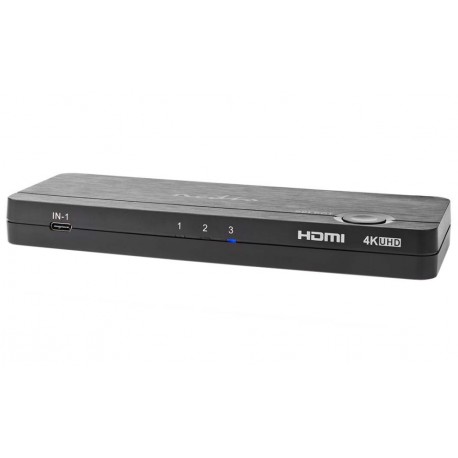 NEDIS HDMI převodník/ USB-C zásuvka/ 2x HDMI vstup/ 4x USB-A zásuvka/ 1x HDMI výstup/ 1cestný/ 4K@60Hz/ 18 Gbps/ ABS/ an