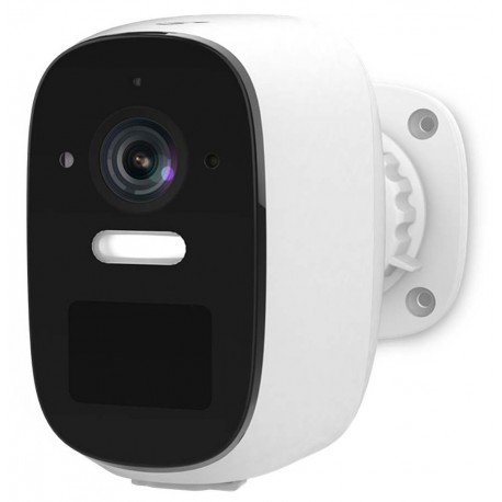 NEDIS IP kamera/ venkovní/ IP66/ Wi-Fi/ 4Mpix/ 1440p/ dobíjecí/ reflektor/ detekce pohybu/ noční vidění 8m/ bílá